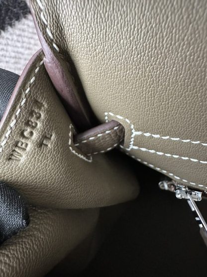 Replica Hermes Birkin 30cm CK18 Etoupe grey Handmade Hand Stitching togo Gold #3532 - Image 2