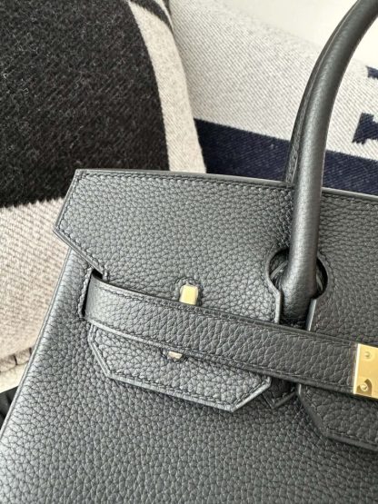 Replica Hermes Birkin 25cm CC89 Noir Handmade Hand Stitching Togo Gold Hardware #3507 - Image 9