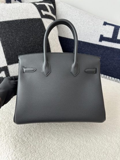 Replica Hermes Birkin 25cm CC89 Noir Handmade Hand Stitching Togo Gold Hardware #3507 - Image 11