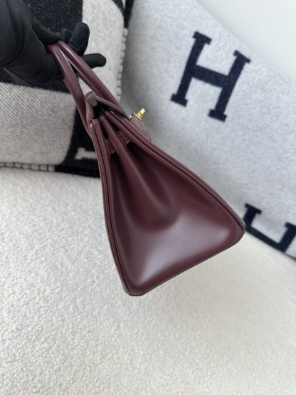 Replica Hermes Birkin 25cm CC55 Rough Handmade Hand Stitching Box Leather Gold Hardware #3498 - Image 2