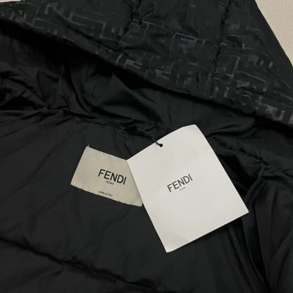 Replica FENDI Black FF nylon down jacket 2024 winter #3396 - Image 6