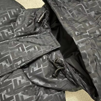 Replica FENDI Black FF nylon down jacket 2024 winter #3396 - Image 7