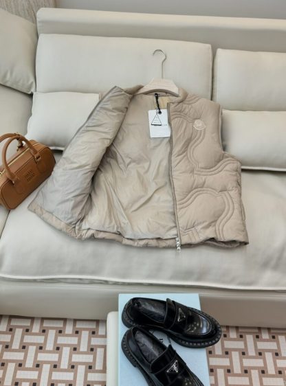 Replica Moncler Women's DRUZY DOWN GILET Beige 2024 #3744 - Image 5