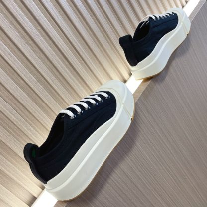Replica Bottega Veneta Vulcan Platform Sneaker Women's Canvas lace-up platform sneaker #3695 - Image 7