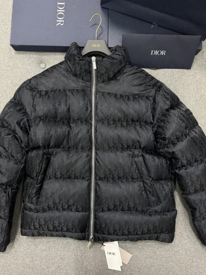 Replica Dior Oblique Down Jacket Black Technical Jacquard For Men #3603 - Image 7