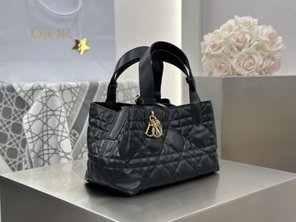 Replica Small Dior Toujours Bag Black Macrocannage Calfskin #3619 - Image 2