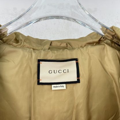 Replica GUCCI MEN'S JUMBO GG CANVAS DOWN JACKET KHAKI #3835 - Image 9