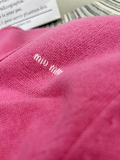 Replica Miu Miu Cashmere knit cardigan with Buttons pink #3886 - Image 2