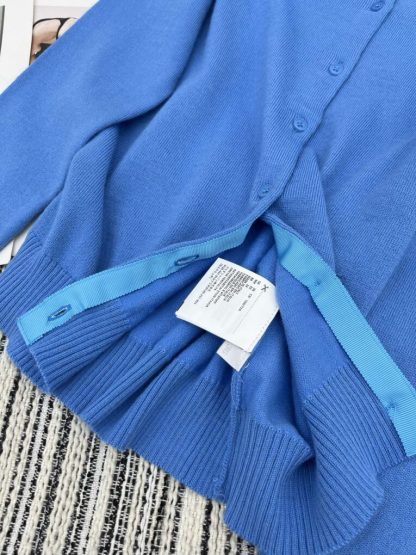 Replica Miu Miu Cashmere knit cardigan with Buttons blue #3882 - Image 5