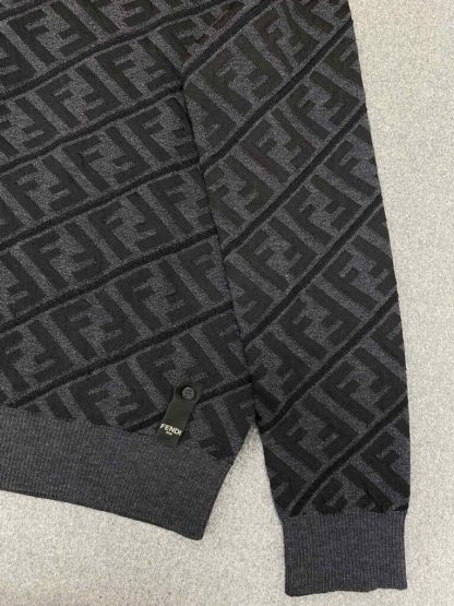 Replica FENDI Men's Jumper Sweater Black wool pullover #3855 - Image 13