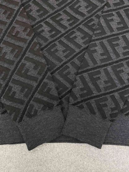 Replica FENDI Men's Jumper Sweater Black wool pullover #3855 - Image 14