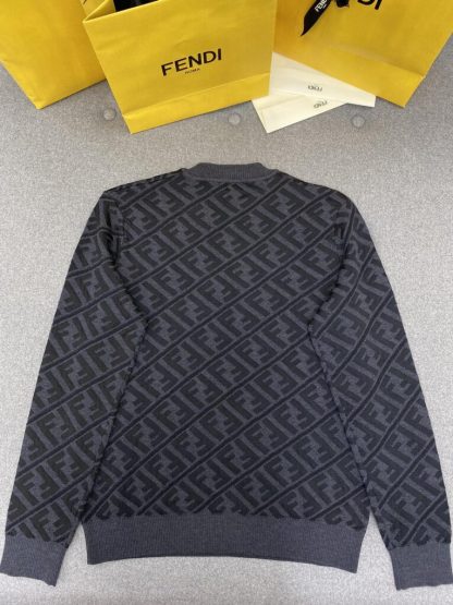 Replica FENDI Men's Jumper Sweater Black wool pullover #3855 - Image 18