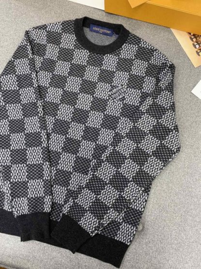 Replica Louis Vuitton Damier Wool Crewneck Sweater Knitwear For Men #3853 - Image 4