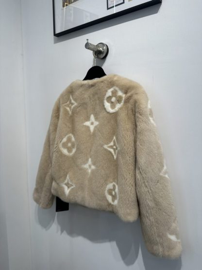 Replica Louis Vuitton Women's Collarless Monogram Mink Jacket 1AFTI7 #3783 - Image 3