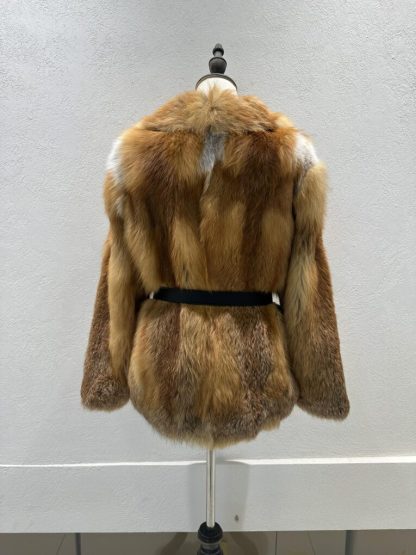 Replica Dior Fox Fur Coat With CD Belt #3780 - Image 8