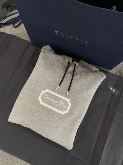 Replica Christian Dior Couture Hooded Sweatshirt Gray Cashmere Jersey #3981 - Image 8