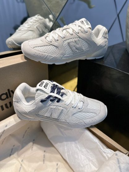 Replica New Balance X Miu Miu 530 SL suede and mesh sneakers #4030 - Image 5