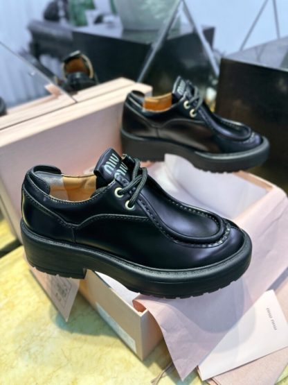Replica Miu Miu Leather lace-up shoes  #4028 - Image 3