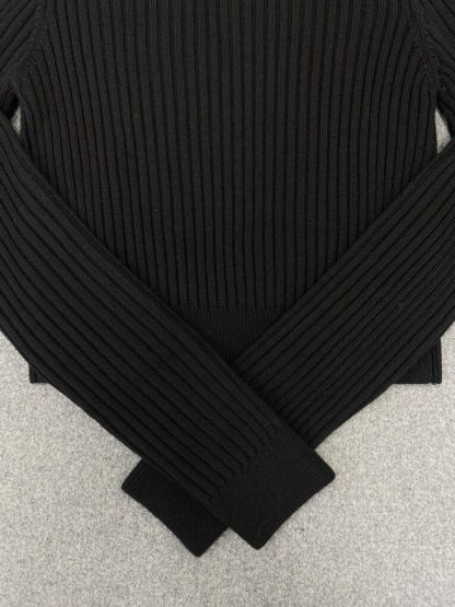 Replica Miu Miu Cropped wool sweater Black Knitwear Women #3984 - Image 13