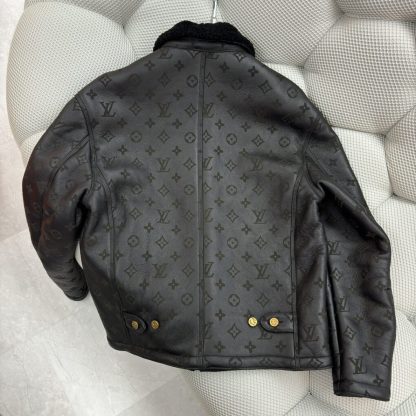 Replica Louis Vuitton Shearling Embossed Monogram Jacket 1AAU2D #4010 - Image 8