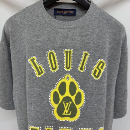 Replica Louis Vuitton Men's Embellished Short-Sleeved Cotton Crewneck #4121 - Image 5