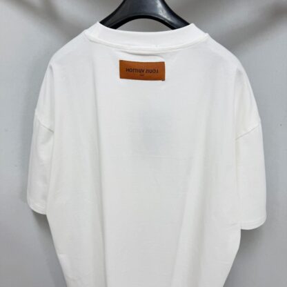 Replica Louis Vuitton Men's LV Vers Embellished Short-Sleeved T-Shirt White #4125 - Image 2