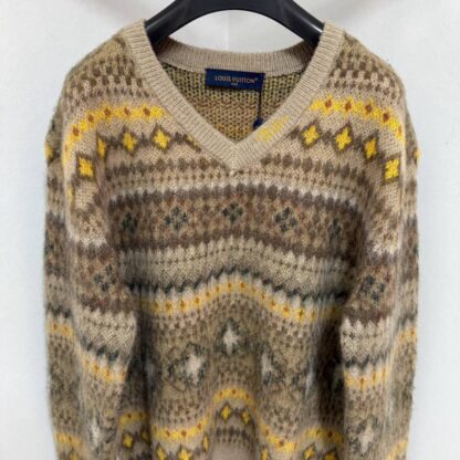 Replica Louis Vuitton Mohair Blend Fair Isle Pullover 1AGJTM #4134 - Image 9