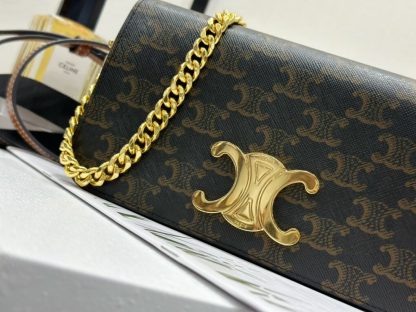 REPLICA CELINE MULTIPOCHETTE IN TRIOMPHE CANVAS AND CALFSKIN TAN 10L972 #3979 - Image 9
