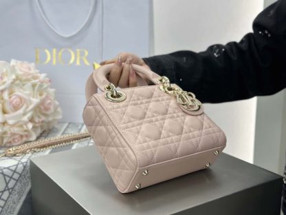 Replica Dior Mini Lady Dior Bag Powder Beige Cannage Lambskin #4146 - Image 8