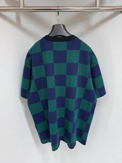 Replica Louis Vuitton Jacquard Damier Short-Sleeved Cotton Crewneck T Shirt #4154 - Image 4
