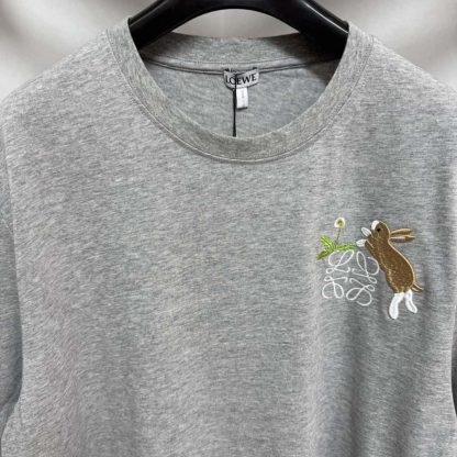 Replica Loewe Relaxed fit T-shirt in cotton For Men Grey #4165 - Image 7