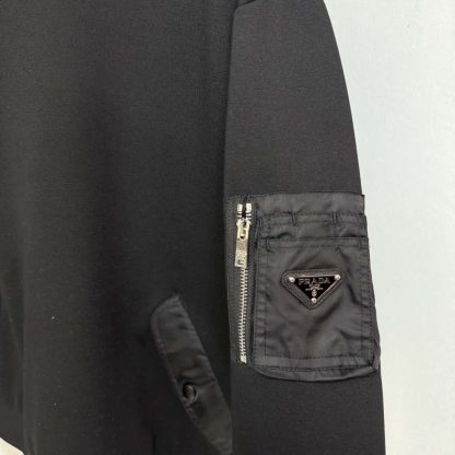 Replica Prada Cotton fleece and Re-Nylon hoodie For Men 2025SS #4190 - Image 9