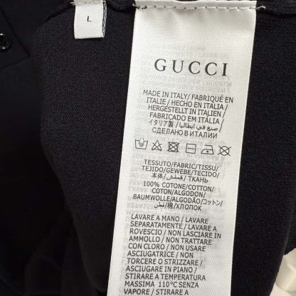 REPLICA GUCCI FINE SILK KNIT POLO TOP WITH INTARSIA 2025 MEN BLACK - Image 3