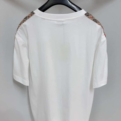 Replica Burberry Check Trim Cotton T-shirt chalk for men 2025 - Image 6