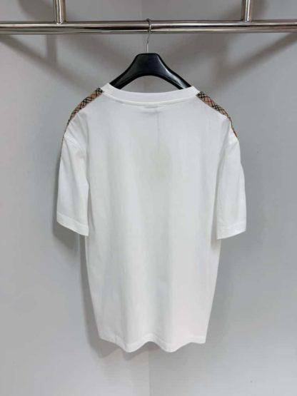 Replica Burberry Check Trim Cotton T-shirt chalk for men 2025 - Image 2