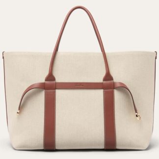 Replica Loro Piana Large Ghiera Shopper Bag Natural/Caramel Sugar