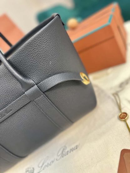 Replica Loro Piana Small Ghiera Shopper Bag Blue Navy - Image 7