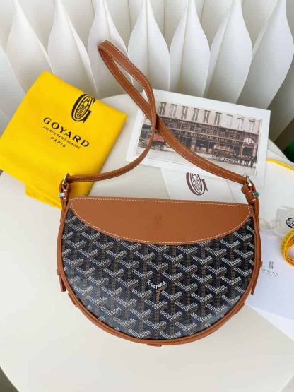 Replica Goyard Hirondelle bag Vip Quality Black & Tan - Image 2