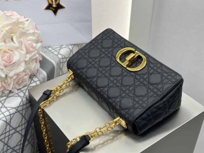 Replica Dior Medium Caro Bag in Black - Image 5