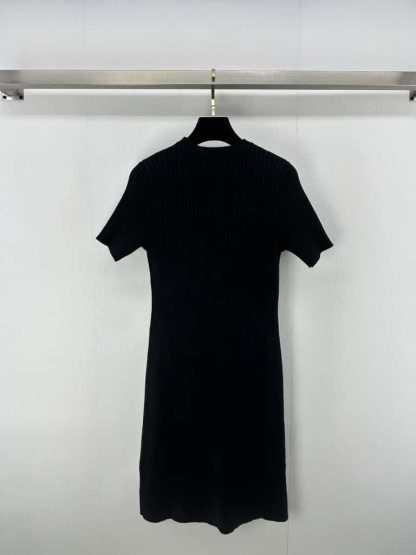 REPLICA GUCCI RIB FABRIC DRESS WITH INTARSIA BLACK - Image 3